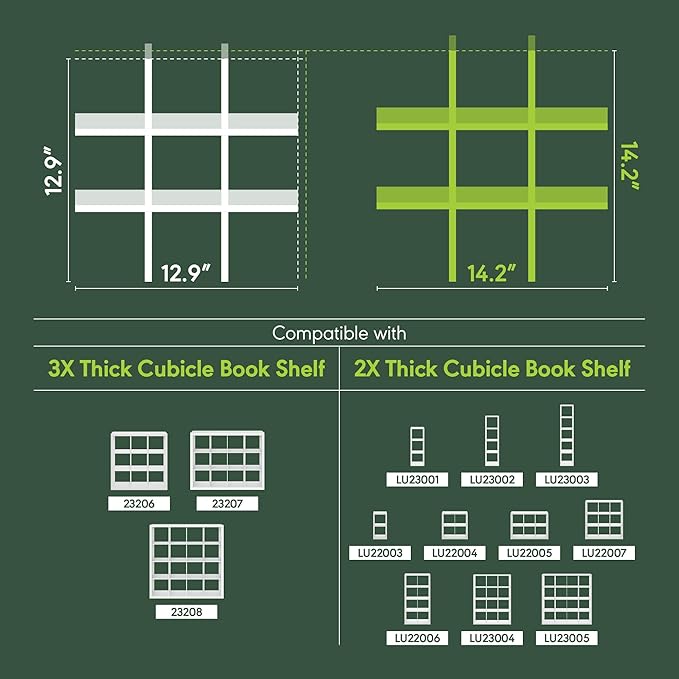Furinno Cubicle Cube Insert, 9-Compartment Cube Organizer, Geometric Shelf Accessory, Fits into Furinno Triple Thick Cubes, IKEA Kallax, for Organizers and Storage, White