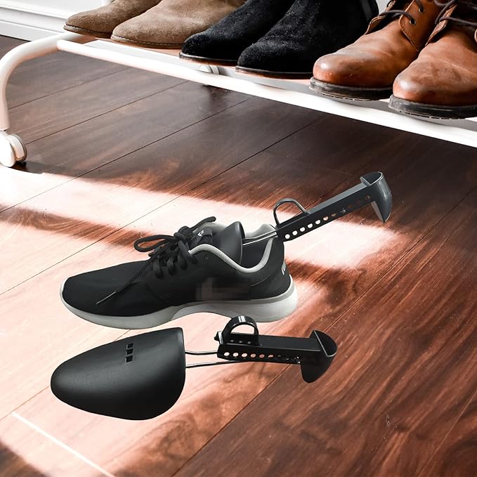 WAJJ 5 Pairs Plastic Shoe Tree Stretcher Shaper for Men Adjustable Length Shoes Boot Holder Shaper Support(Black Men)