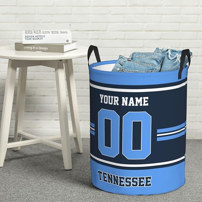 Custom Tennessee Laundry Hamper Personalized Laundry Basket Customized Name And Number Collapsible Storage Basket for Bedroom Bathroom Living Room Gifts