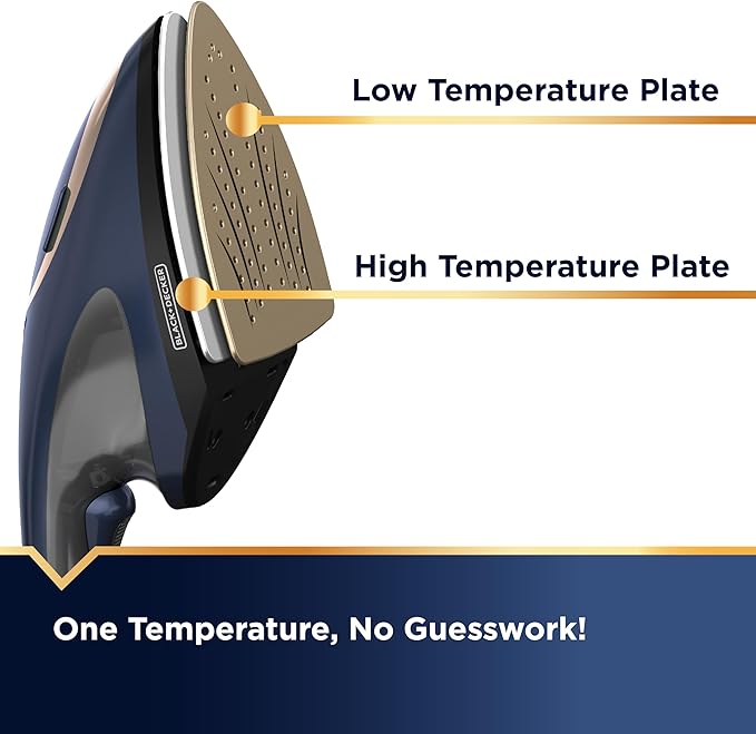 BLACK+DECKER Press & Steam 2-in-1 Iron and Steamer, 180% More Steam & One Temperature Technology, Ceramic Soleplate, Safe on All Fabric Types (Pack of 2)