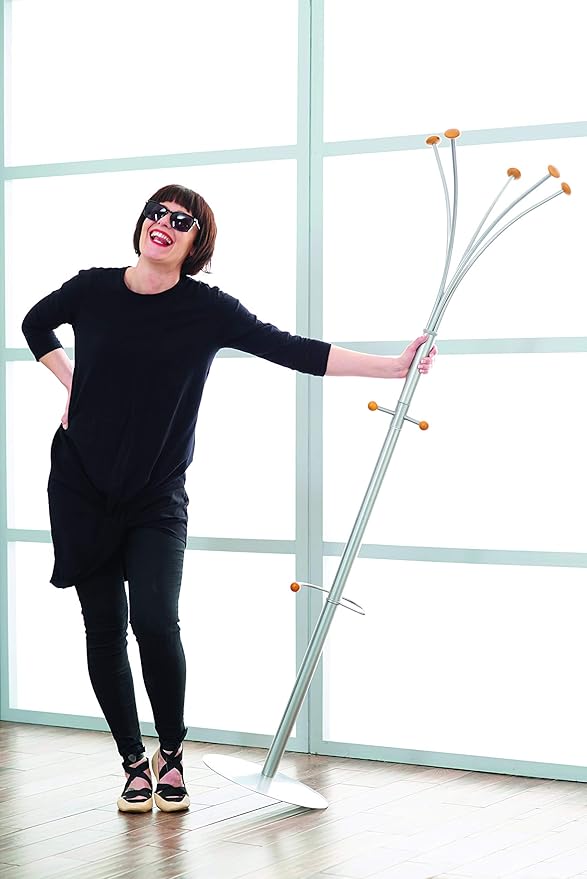SECO Genoa Coat Stand with Umbrella Holder, 5 Coat Hooks, 3 Accessory Hooks