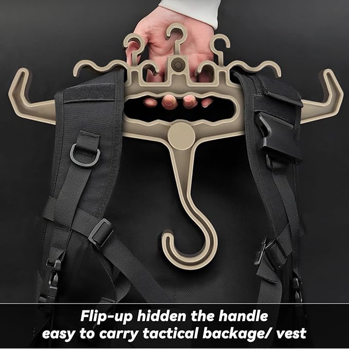 Upgrade Super Heavy Duty Hangers for Tactical Gear, Portable Tactical Gear Police Gear Backpack Organizer for CS Tactical Training Outdoor