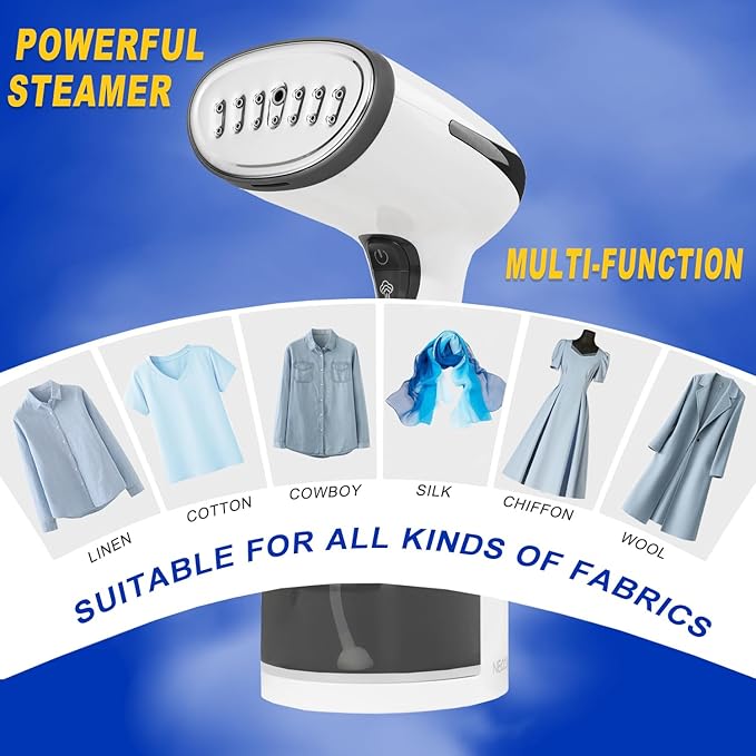 Steamer for Clothes, Quick Heat Up Handheld Garment Steamer, Portable Colthes Fabric Wrinkles Remover, Travel Steamer Iron for Home