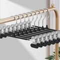 HUADYMEET 20 Pack 14Inch Pants Hangers with Wide Clips,Metal Trouser Hanger for Jeans.Space Saving Skirt Hangers Heavy Duty Non-Slip Adjustable Clothes Shorts Hanger for Women,Men,Black