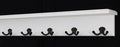 White Shelf Coat Rack with Aged Bronze Double Style Hooks (26" with 5 Hooks)