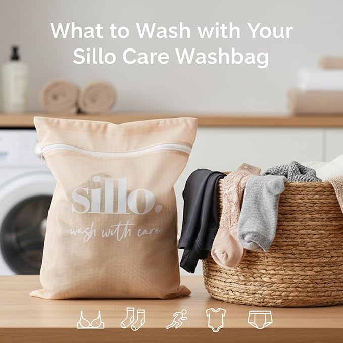 Sillo Care Mesh Laundry Bags 2 Pack 16x20" - Lingerie Bags for Washing Delicates, Laundry Bag for Delicates, Bras, Delicate Wash Bags, Washing Machine Safe, Durable Zipper