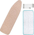Dalykate 15x54 Ironing Board Cover and Pad with Elastic Edge and Scorch and Stain Resistant Thick Padding Ironing Board Covers 4 Fasteners and Protective Scorch Mesh Cloth