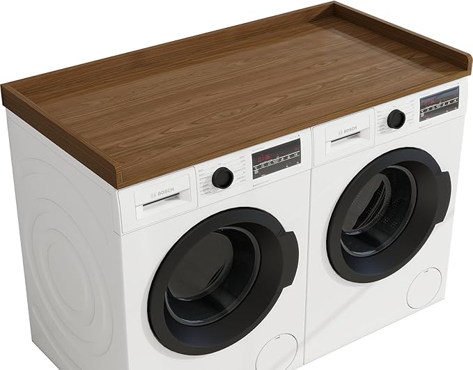 Washer Dryer Countertop, 54" Width * 27.4” Depth Washer and Dryer Covers for The Top for Laundry Room Organization, Washer and Dryer Countertop Shelves, Walnut