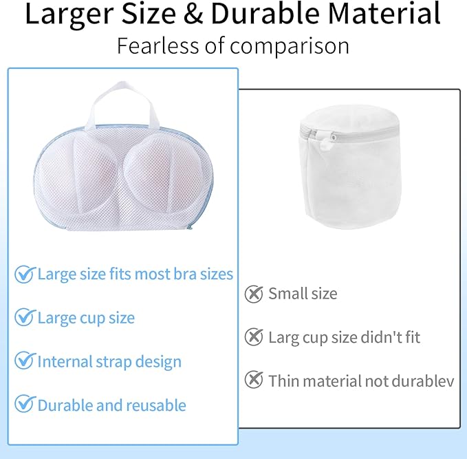 4 Pack Large Bra Washer Laundry Bags for Washing Machine,Mesh Laundry Bags for Bras,Be Suitable For Socks, Underwear, Gentle Wash And Durable Fabric