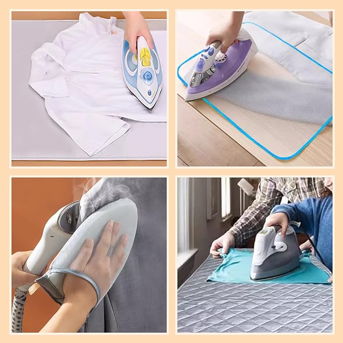 WAYUTO Over Door Ironing Mat with Hook Garment Steamer Ironing Glove Ironing Scorch Mesh Ironing Press Pad Travel Ironing Mat for Garment Steamer 19 x 33 inches