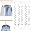 5pcs Magic Space Saving Hangers for Clothes, Heavy Duty 30lbs Shirts Saver Storage, Multi Smart Cascading Hangers with 360° Swivel Hook, 8 Slots Closet Organizer Home Dorm Essential for Pant Jacket