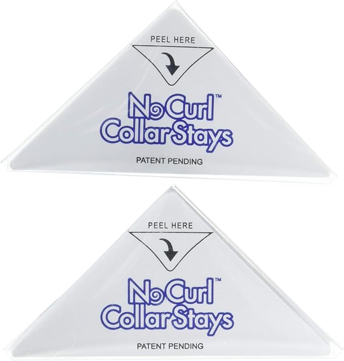 No Curl Collar Polo Shirt Collar Stays 20 Pair Refill Pack: Peel-&-Stick, Temporary