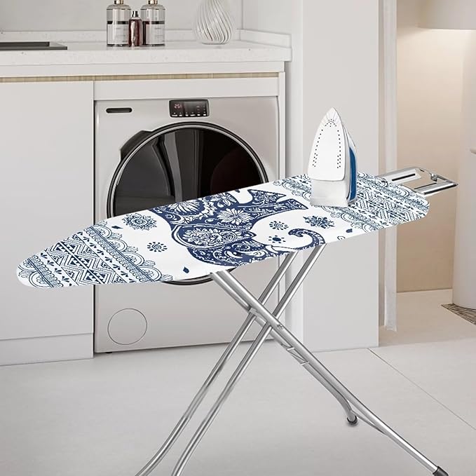 SEANATIVE Boho Elephant Ironing Board Cover and Pad Decor Extra Thick Covers with Elastic Edge, Stain Resistant and Durable Scorch