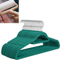 Velvet Hangers,Felt Hangers,Non-Slip Clothes Hanger, Multifunctional Space Saving Clothes Hangers for Wedding Dress & Dress Clothes(Green3,10pcs)
