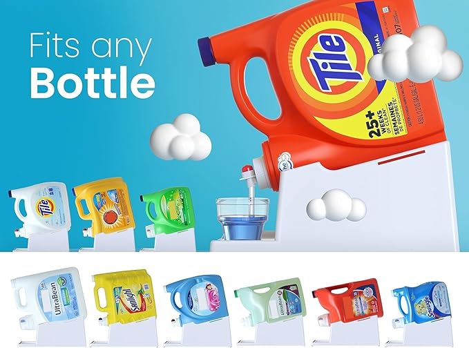 Skywin Efficient Liquid Detergent Holder and Organizer -1 Pack Soap Cup Storage Tray - Drip Tray - Laundry Detergent Dispenser Pedestal (White, 1)