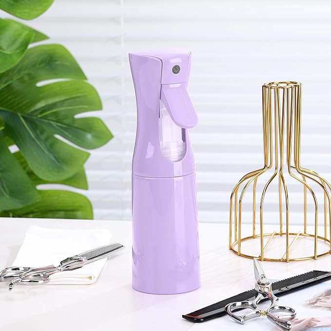 KAIZHOUZHOU(Purple Hair Mister Spray Bottle，Spray Water Bottle Fine Mist Refillable Plants（6.8OZ /200ML） Barber，Showering Pets, Plants, travel, Ironing and Cleaning ﻿ ﻿ ﻿(Continuous Spray)