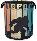Vintage Bigfoot Laundry Basket,Forest Animal Clothes Hamper,Oxford Cloth Collapsible Nursery Hamper Storage Organization for Bedroom,Bathroom,Office,College Dorms,16x20 Inch