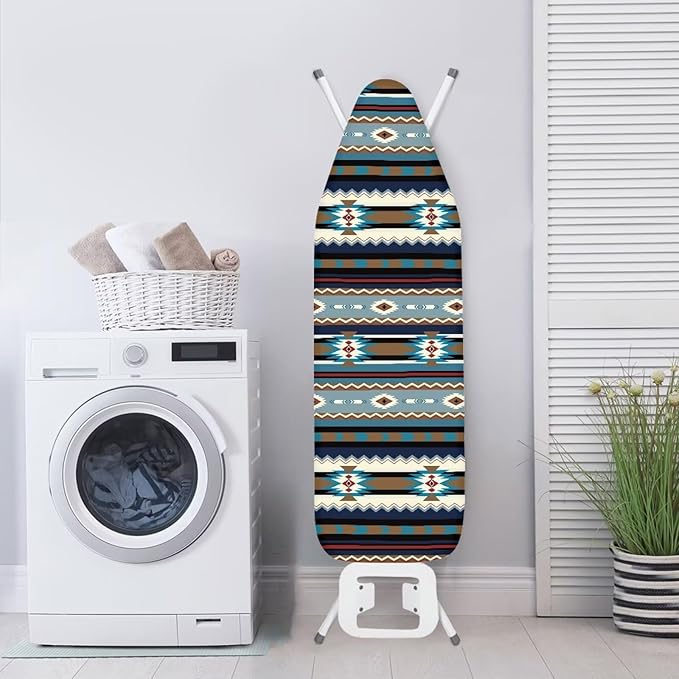 SEANATIVE Baja Stripes Ironing Board Cover Standard Size Iron Board Replacement Cover Resists Scorching and Staining with Elastic Edge, Thick and Durable