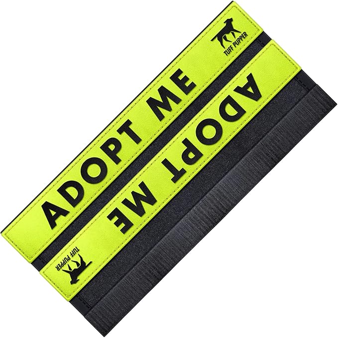 Tuff Pupper Waterproof Leash Sleeve | Fits Any Standard Size 1 Inch Wide Leash | Dual Sided Message | Durable Neoprene & Silicone | Odor & Stink Proof | Easy Secure On & Off (2 Pack, Adopt Me)