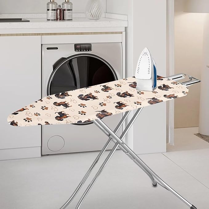 SEANATIVE Cute Dachshund Ironing Board Cover Stain Resistant Soft Stretchy Iron Pad Covers Protector Fits for Table Top Ironing Board
