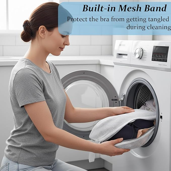 4 Pack Bra Washing Bags,Delicate Lingerie Protector for Washing Machine, Mesh Laundry Bags for Bras,Be Suitable For Socks, Underwear, Gentle Wash And Durable Fabric