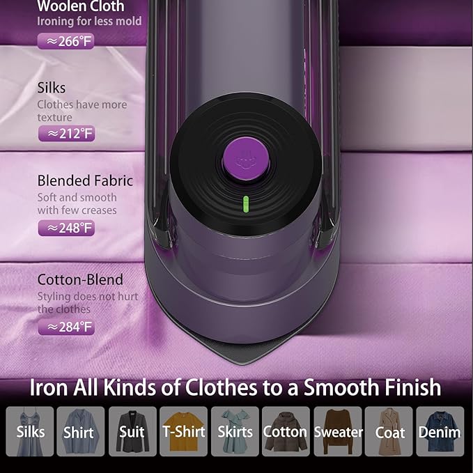 Travel Steamer Iron, 1000W Portable Dry Wet Dual Ironing Steam Iron, 20S Fast Preheating, 7.87ft Long Power Cord Clothing Wrinkle Remover, Essential for Home, Travel, University Dorms&Offices (Black)