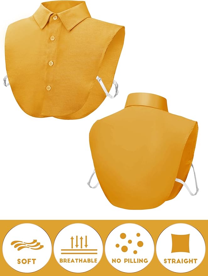 Syhood 4 Pcs Fake Collar Detachable False Dicky Collar Half Shirts Round for Women Outfits Halloween Costume Accessories