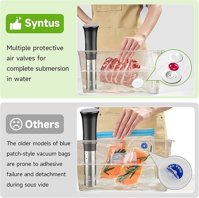 Vacuum Sealer Bags, 40 Reusable Vacuum Sealer Bags for Food, BPA-Free, Meal Prep and Sous Vide Cooking,Works for Handheld Sealer and Vac Sealer Machine with External Vacuum Systems