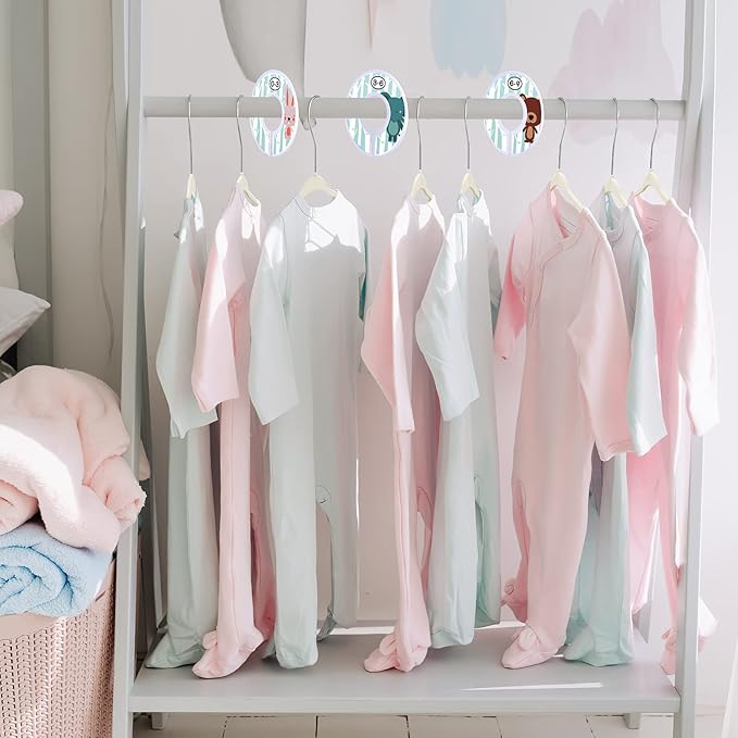 VIS'V Baby Hangers, 11 Inch Velvet Kids Hangers with 6 Pcs Clothes Size Dividers, Infant Toddler Nursery Closet Organization, Non Slip, Beige, 30 Pcs