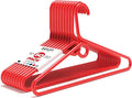 DEILSY™ Red Heavy Duty Hangers with Hooks for Scarves & Belts – Thick and Strong Clothes Hangers for Shirts, Jackets, Pants, and Dresses – Space-Saving Plastic Hangers – Pack of 50
