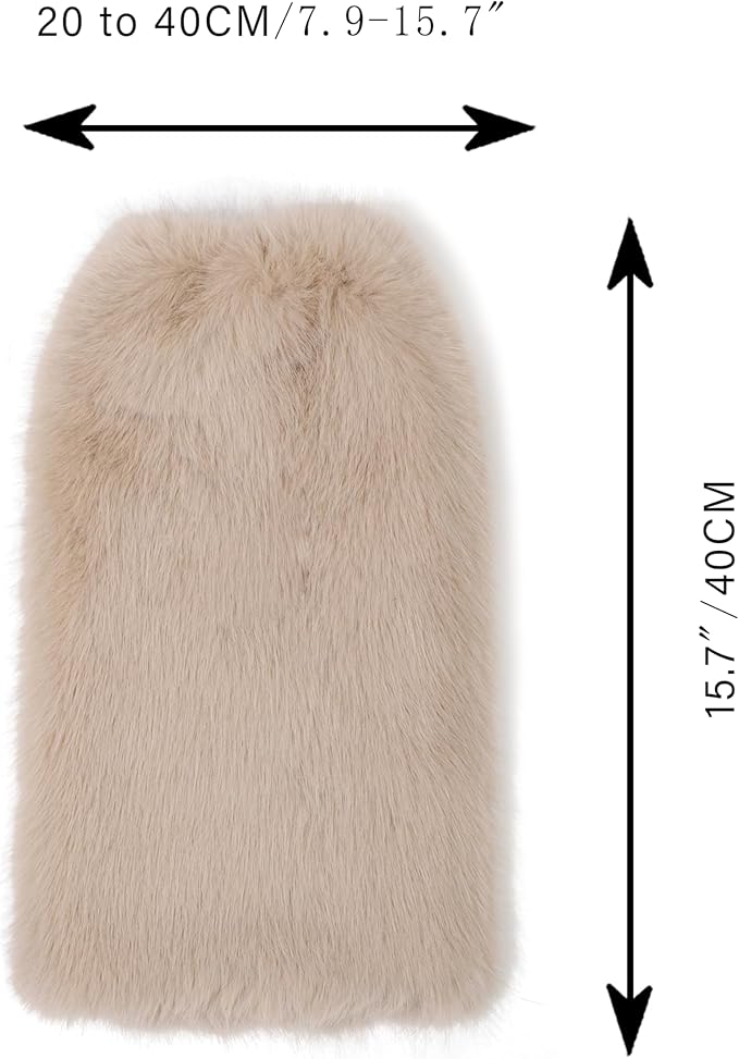 LA CARRIE Women Fuzzy Faux Fur Leg Warmers Fluffy Winter Long Foot Cuffs Furry Boot Socks