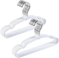 Amber Home 20 Pack 11.8" Lovely Baby Clothes Hangers, Sturdy Metal Wire & Cute White Coating Children Toddler Kids Clothes Hangers for Shirt Coat Pants Trousers (White)