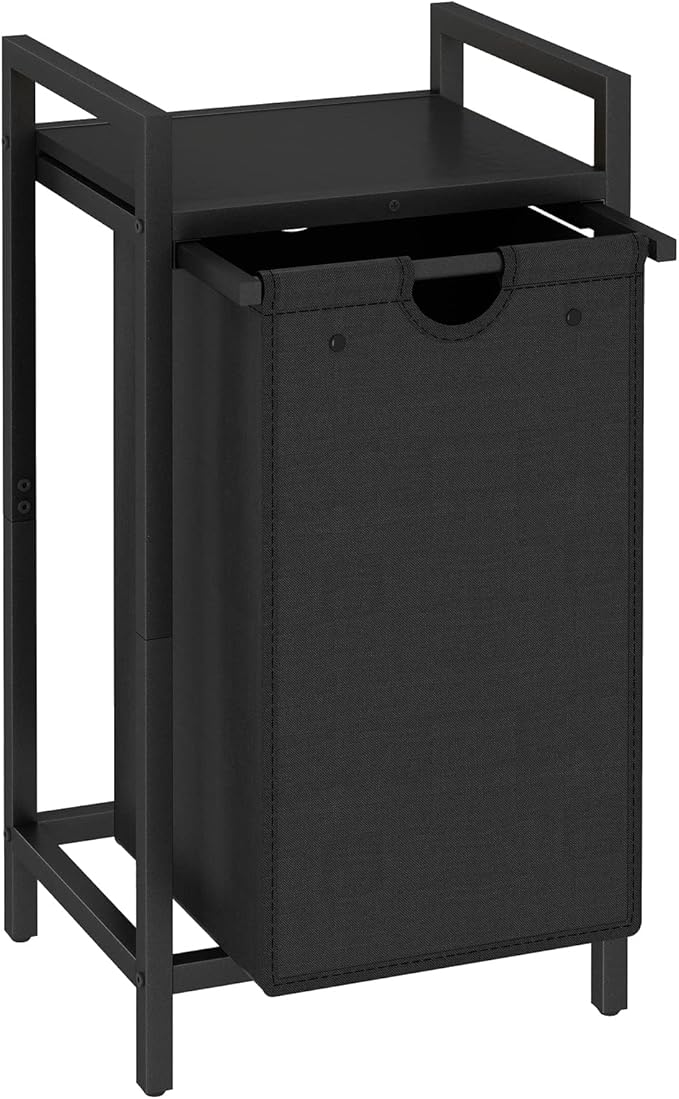 LAATOOREE Laundry Hamper, Two-Color Laundry Basket with Removable Laundry Bag and Top Shelf, Clothes Hamper for Samll Space,Laundry Room, Bedroom, Bathroom