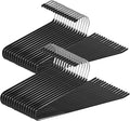 Open Ended Pants Hangers,30-Pack Clothes Hangers Space Saving, Non-Slip Black Metal Hangers, Space Saving Design for Jeans,Slacks,Scarf (Black)