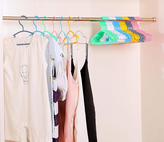 100 Pack Pink Baby Nursery Closet Hangers,Non-Slip Laundry Infant Pant Hanger for Newborn Clothes Gift,Ultra-Thin Child Coat Hanger for Girl Boy Toddler Kids