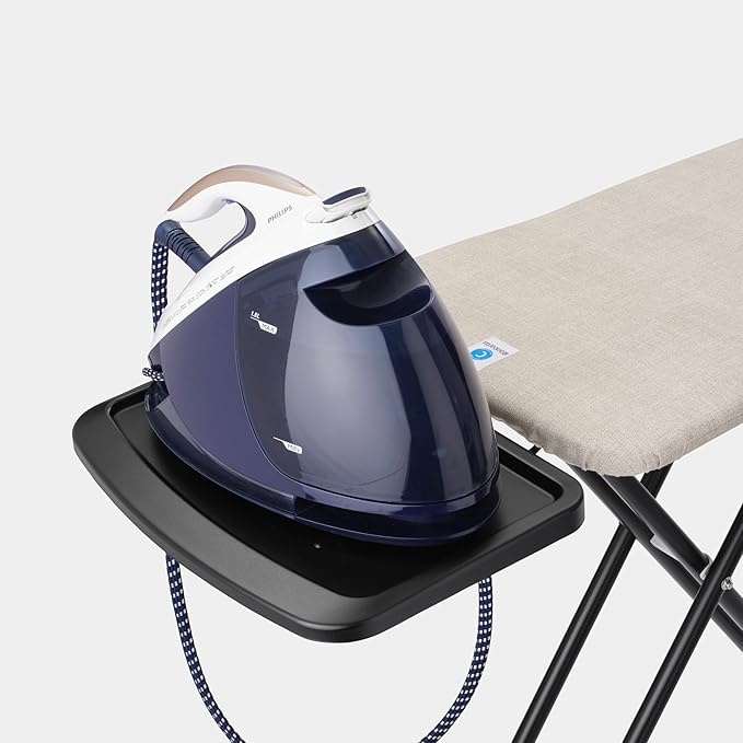 Brabantia - Ironing Board C - Extra Large Steam Unit Holder - Adjustable in Height - Non-Slip Rubber Feet - Cotton Cover with Foam Layer - Foldable XL Unit - Denim Gray - 49 x 18 inches