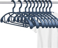 Extra Wide Shoulder Sweater Hangers 10 Pack, Width 2.8cm Thick Plastic Suit Hanger for Men Women, Curved Clothes Hangers no Shoulder Bump Ideal for Bedroom Everyday Use (Blue)