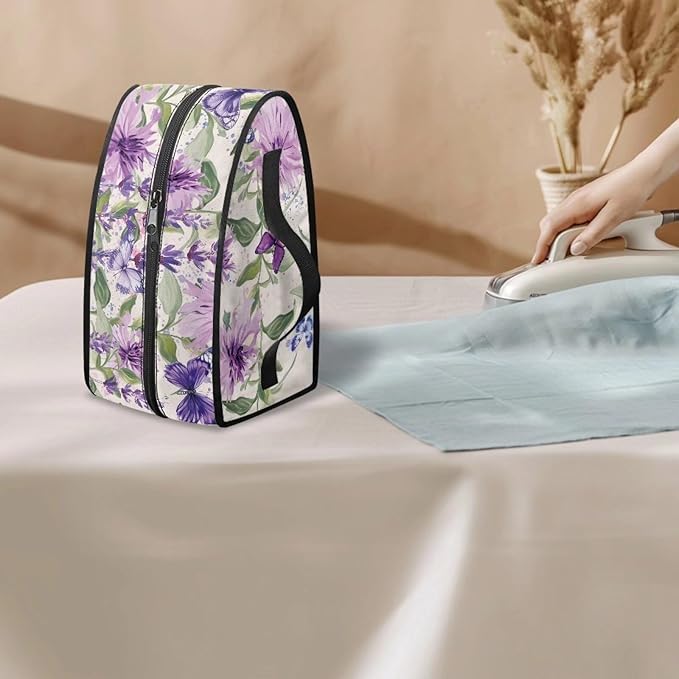 Lavender Iron Organizer Carrier Bag Dustproof Mini Iron Storage Case Protective Carrying Bag Foldable Portable Carrying Storage Bags with Handle