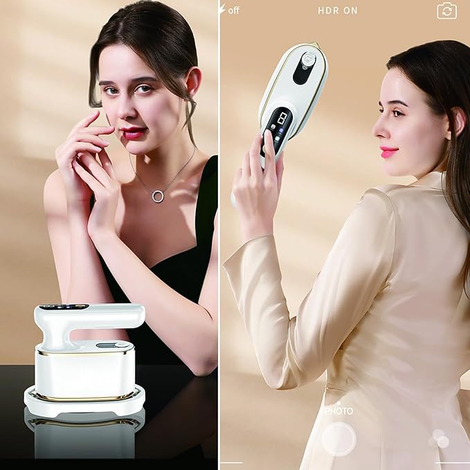 Steamer for Clothes,1200W Wet Dry Dual Ironing Handheld Hanging Iron Machine, 130ml Large Water Tank, 10S Fast Heating Clothes Wrinkle Remover, Suitable for Home, Travel & Dormitory (White)
