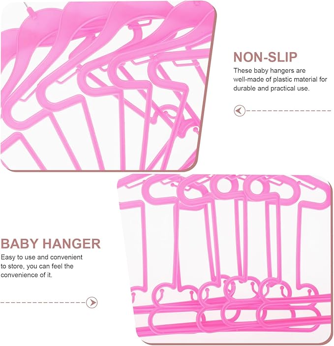 IMIKEYA Kids Clothes Hangers 20pcs Small Swimsuit Display Hanger Children Toddler Shirt Coat Hangers Plastic Baby Outfit Hangers Dog Clothes Hanger Rosy