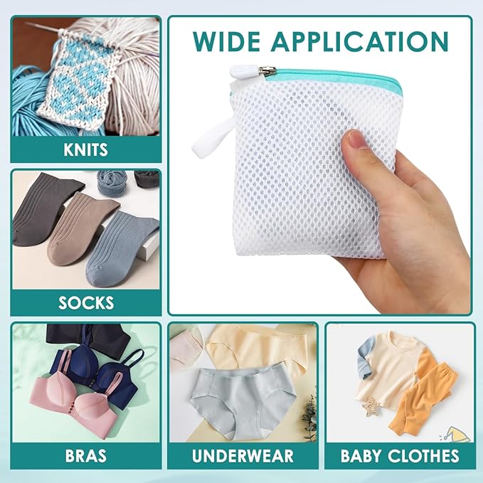 Luxshiny Mesh Laundry Bags for Delicates 8 Pack Mini Garment Washing Lingerie Laundry Bag for Washing Machine Socks Underwear Bras Travel Organizer