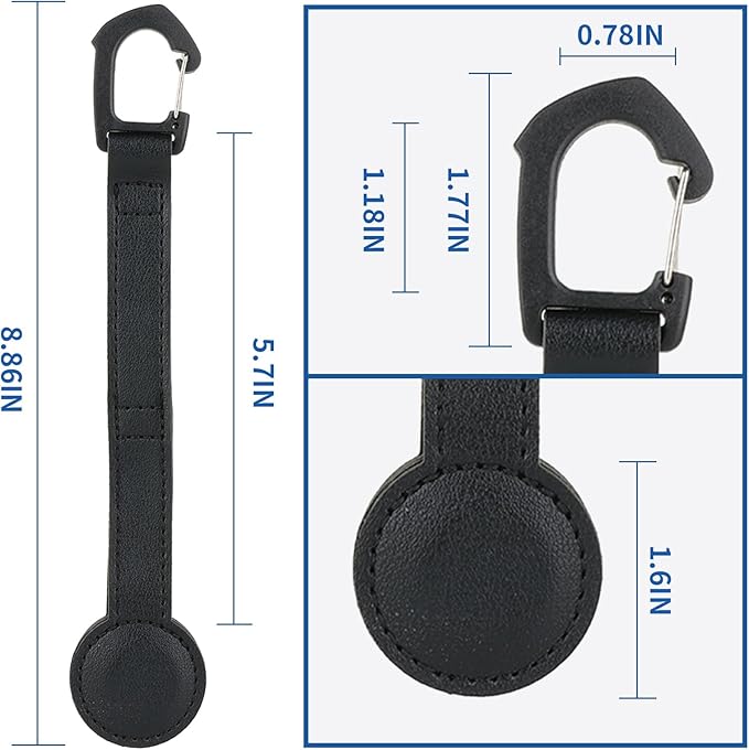 Magnetic Cowboy Hat Holder for Truck & Car – Leather Headrest Hanger Rack, Universal Hat Mount Organizer for SUV, Jeep & Western Vehicle Accessories, Strong Magnet Hat Keeper (Black, 2 Pack)