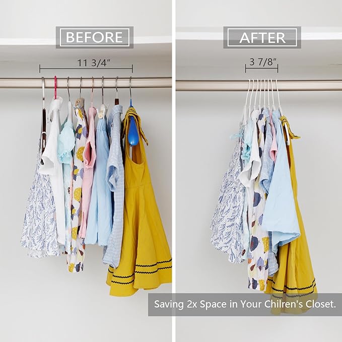 MIZGI Kids Velvet Hangers,Non-Slip Big Kids Hangers,14 Inch Hangers for Youth,Teen Clothes,Pack of 50（White/White）