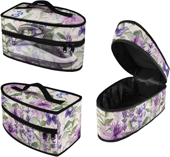 Lavender Iron Organizer Carrier Bag Dustproof Mini Iron Storage Case Protective Carrying Bag Foldable Portable Carrying Storage Bags with Handle