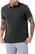 INTO THE AM Polo Shirts for Men - Slim Fit Short Sleeve Collared Shirt S - 4XL Fitted Collar Polos for Work