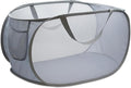 Pop Up Laundry Hamper,Collapsible Horizontal Baskets with Handles & Side Pocket,Foldable Sturdy mesh for Laundry Room,Bathroom,Kids Room,College Dorm or Travel (Grey)