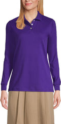 Lands' End School Uniform Kids Long Sleeve Interlock Polo Shirt