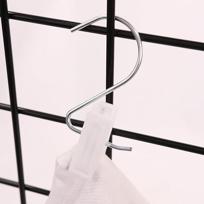 SSWBasics Hanger Clips with Silver Hook - Pack of 50 - Durable Boot Hangers for Closet with Silver Hook - Single Clip Hangers for Boots, Secure Hanging Clips Hook for Organized, Multifunctional