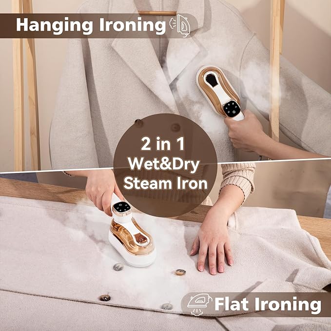 Travel Steamer Iron for Clothes, Small Portable Steam Iron, Steamer and Iron 2 in 1, Steam Iron Handheld, 3 Seconds Fast Heating, Suitable for Travel,Home and Dorm,Mini Steam Iron（Violet）