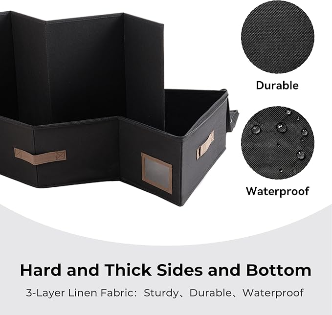 Cupic Cupid Under Bed Storage Containers, Foldable Organizer with Lid for Bedroom, Underbed Storage Box for Blankets, Clothes, Shoes, 2 Pack, Black